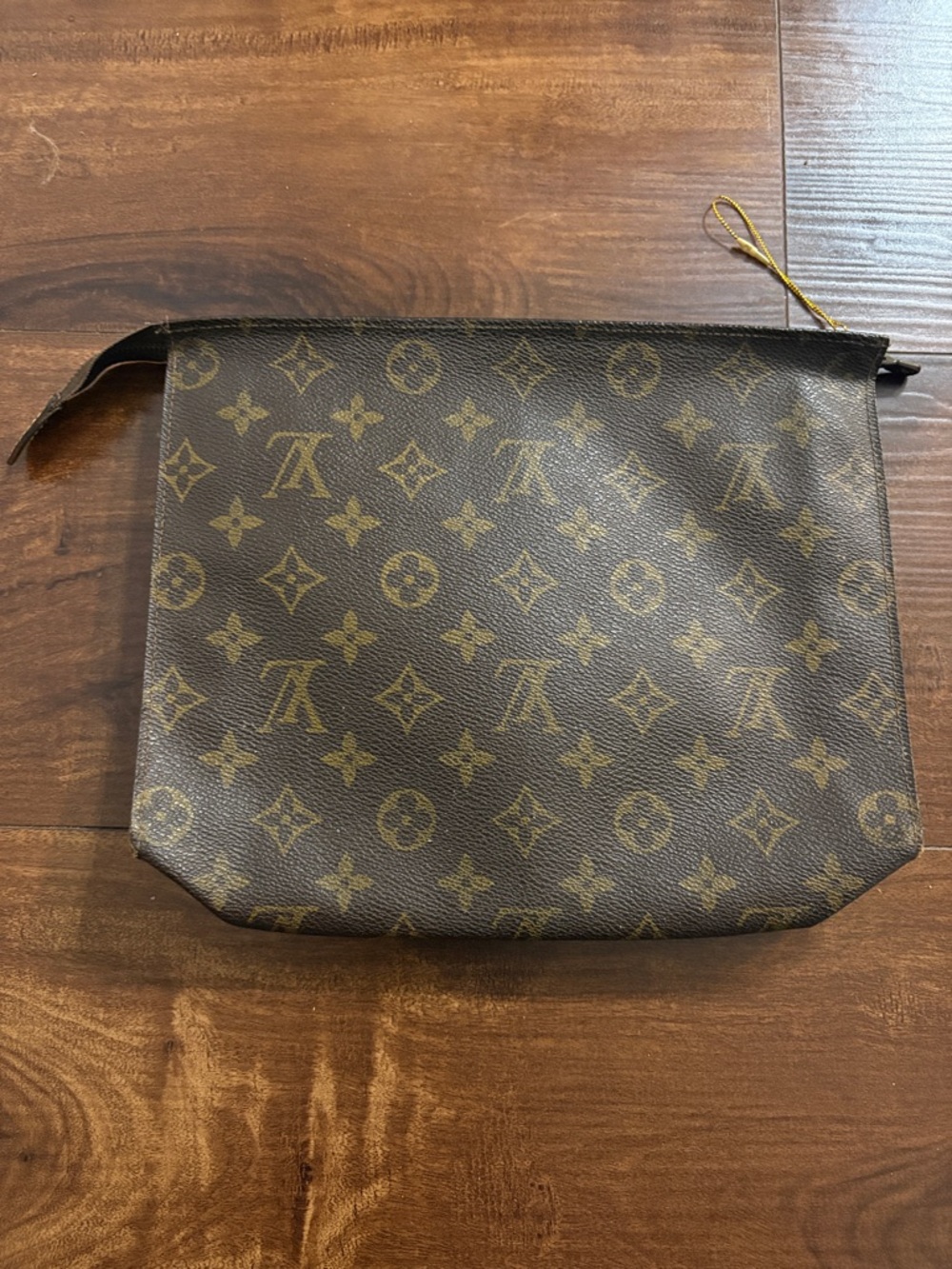 Louis Vuitton Monogram Canvas Pouch in Brown and Gold